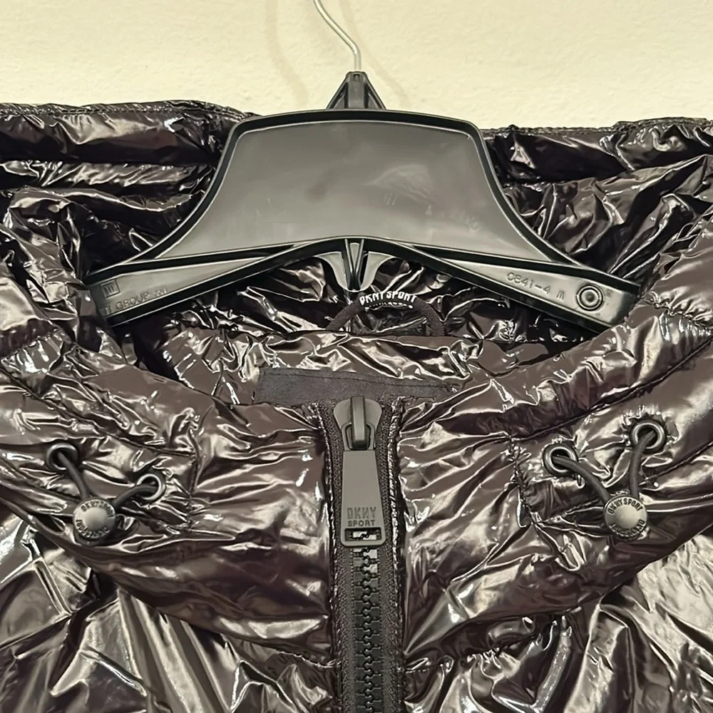 NWT DKNY Sport Down Jacket DP2J8893 Silver Tone Regular Fit, sz L - Picture 10 of 12